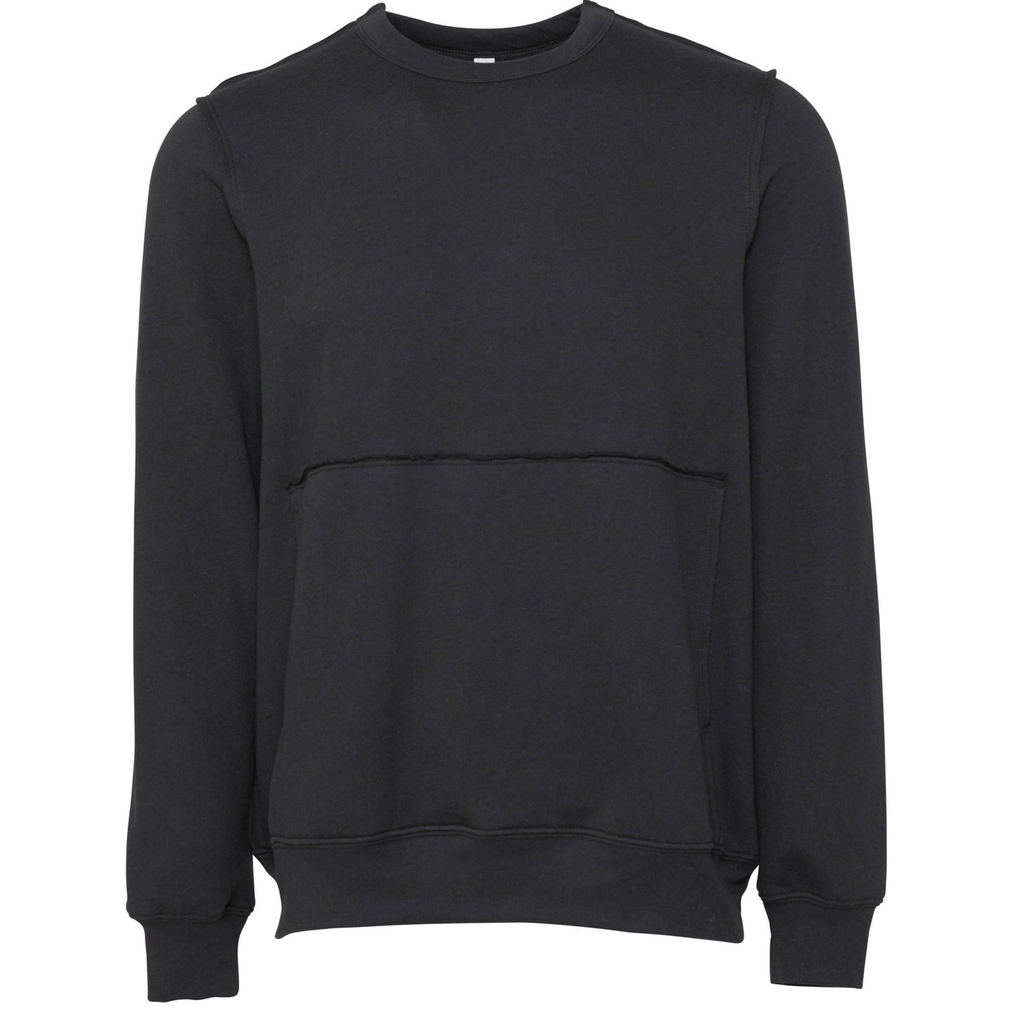 Bella Canvas Unisex Raw-Seam Crew Pullover Oversized Kangaroo Pocket Fleece