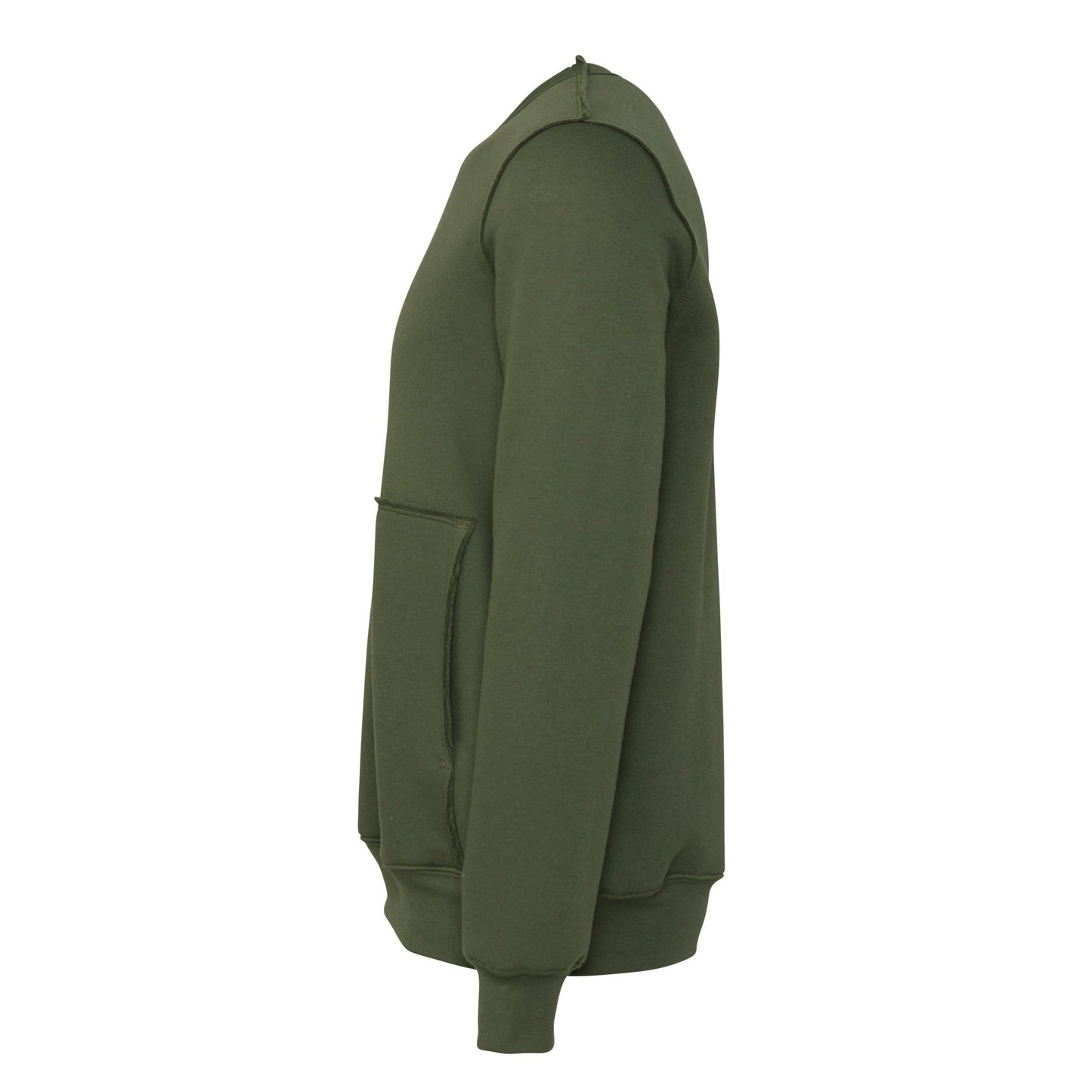Bella Canvas Unisex Raw-Seam Crew Pullover Oversized Kangaroo Pocket Fleece