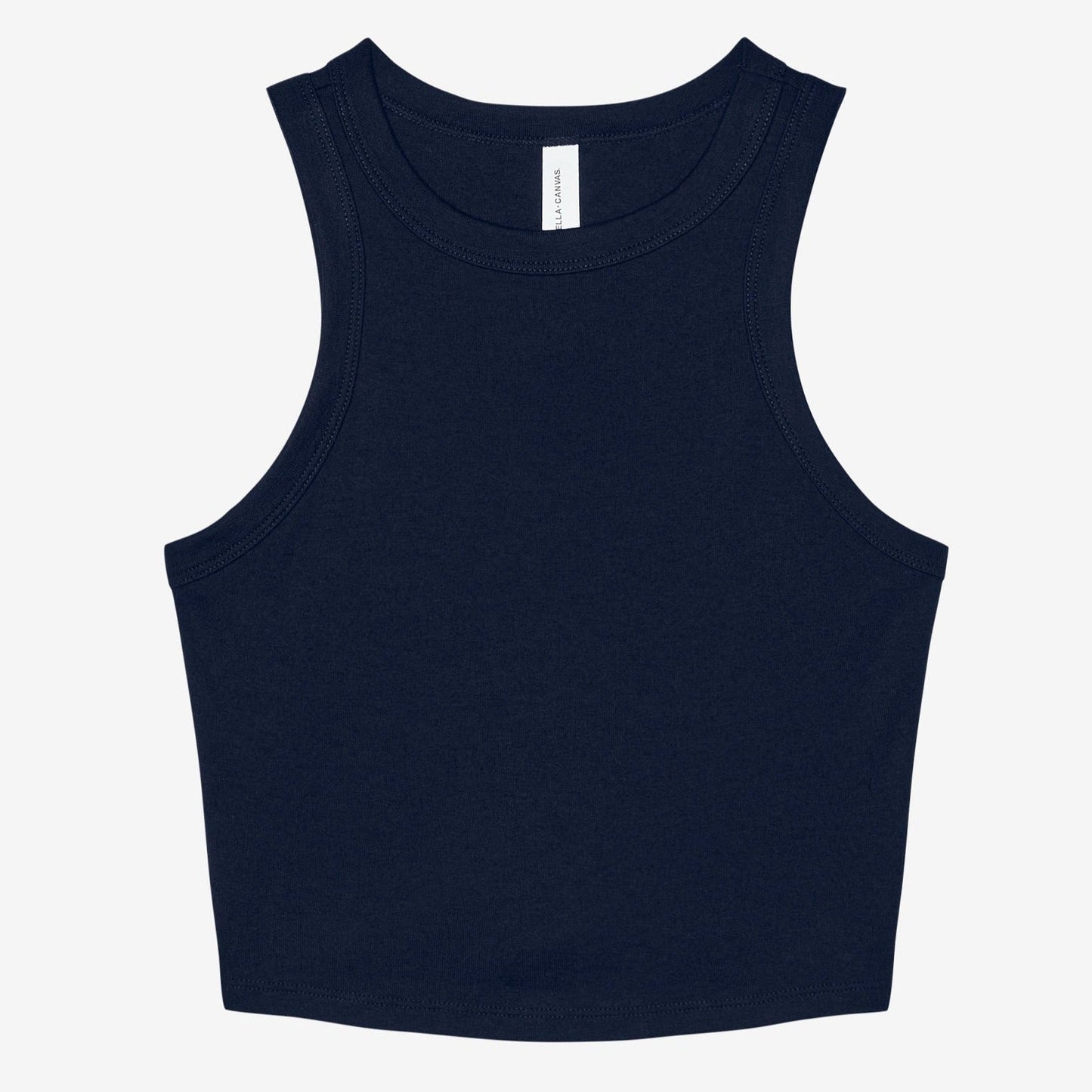 Bella Canvas Women's Micro Rib Racer Tank High Neck Fitted Stretch Top