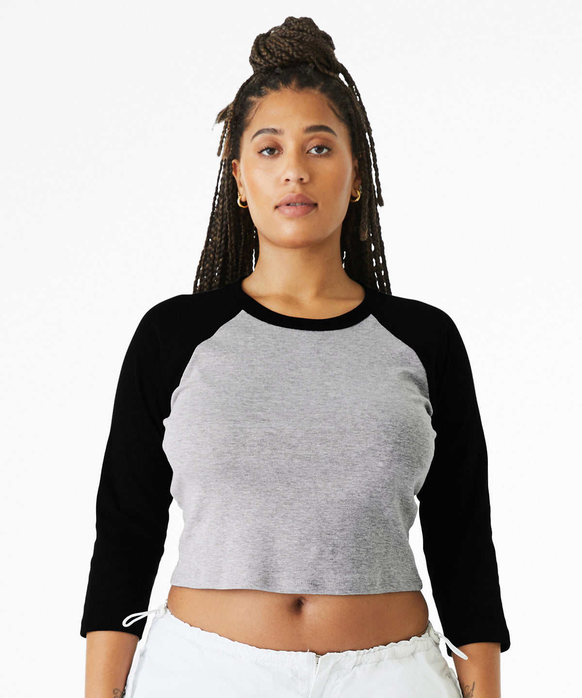 Bella Canvas Women's Micro Rib 3/4 Sleeve Raglan T-Shirt Soft Fitted Top
