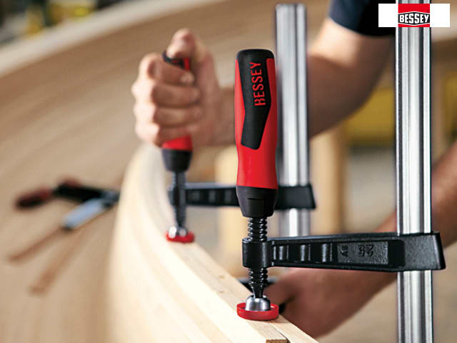 Bessey TG16-2K Malleable Cast Iron Screw Clamp 160mm Capacity Anti-Slip System