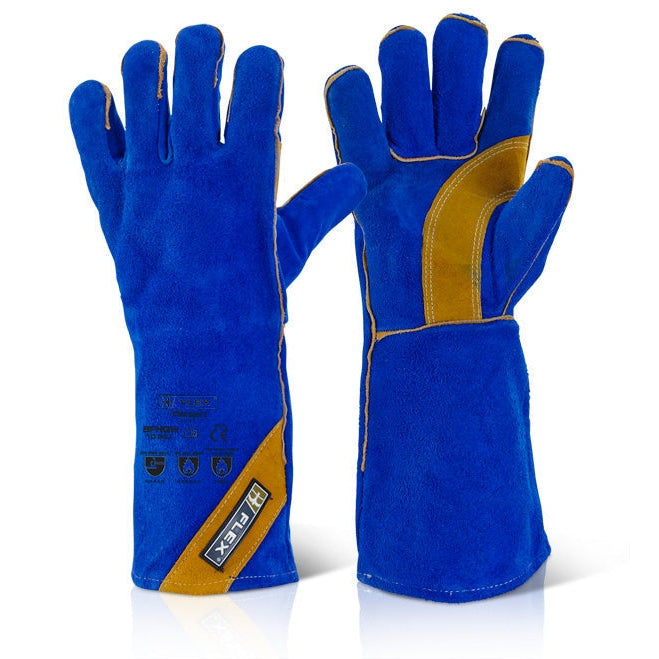 Beeswift Gold Welder Gloves Cat2 EN388 EN407 Heat & Cut Resistant Safety Gear