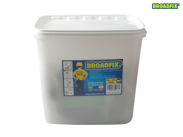 Broadfix Flat Packers Mixed Tub 300 Waterproof Plastic Shims 1-6mm Thickness