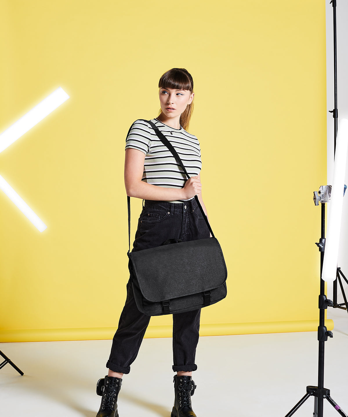 Bagbase Two-Tone Digital Messenger Bag 15.6" Laptop Compatible Adjustable Strap