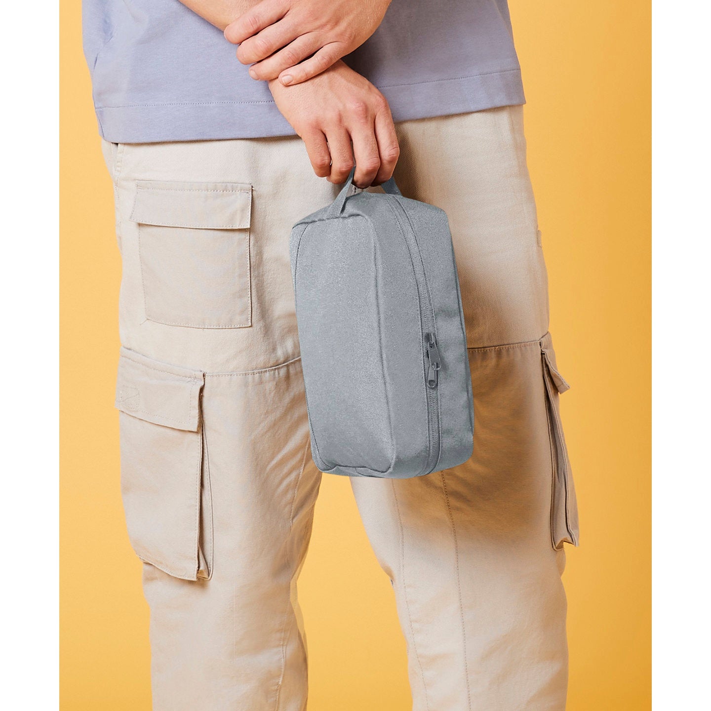 Bagbase Recycled Essentials Wash Bag 100% rPET PVC-Free Zipped Compartment