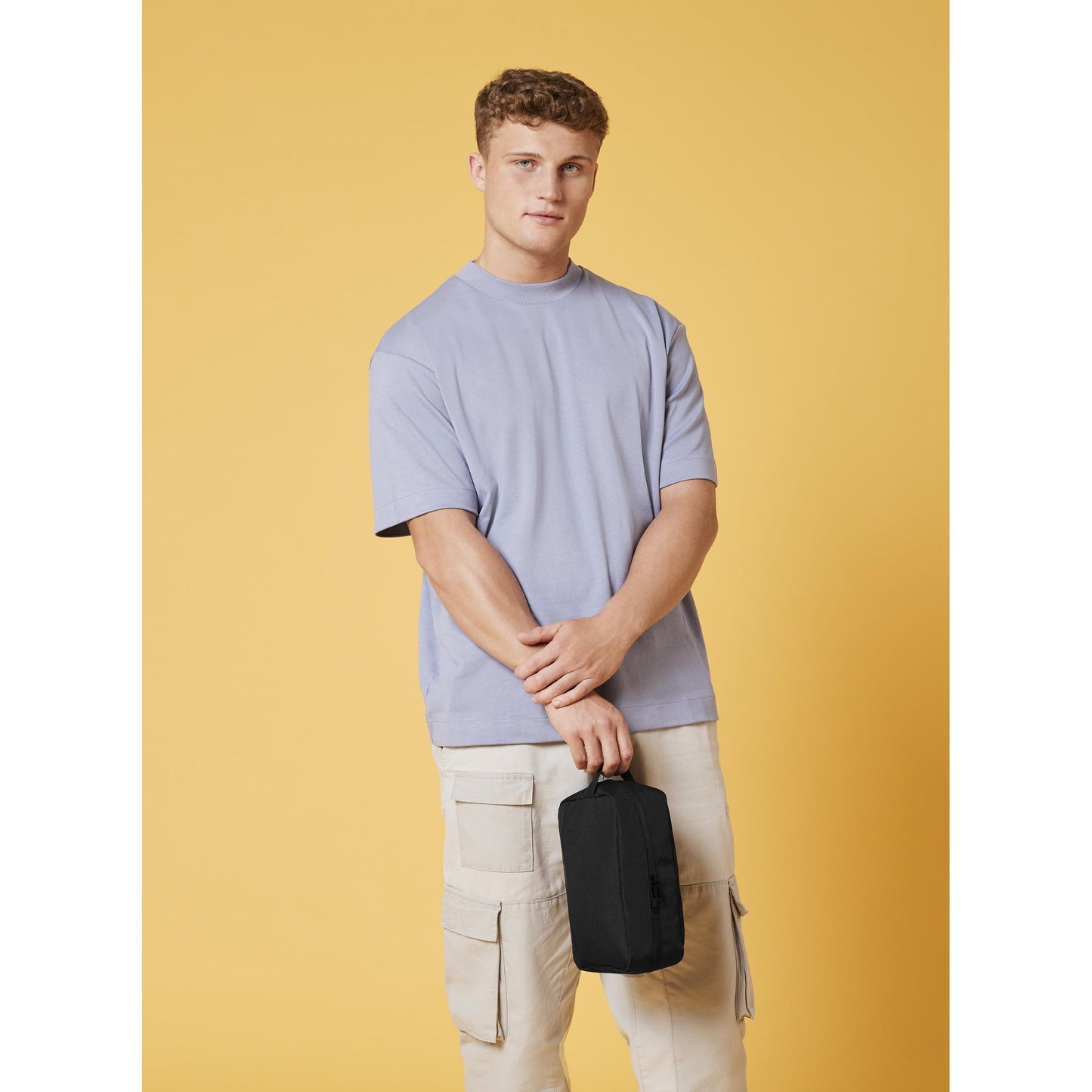 Bagbase Recycled Essentials Wash Bag 100% rPET PVC-Free Zipped Compartment