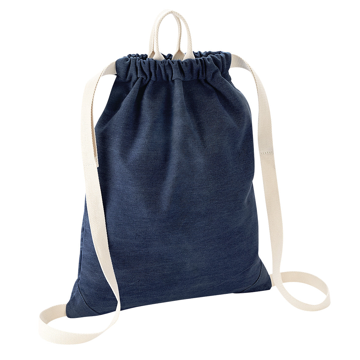 Bagbase Denim Gymsac Drawstring Bag with Cotton Straps and Grab Handles