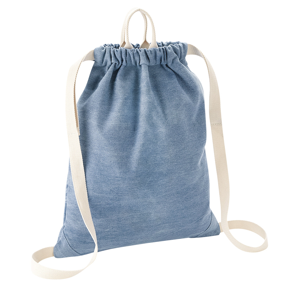 Bagbase Denim Gymsac Drawstring Bag with Cotton Straps and Grab Handles