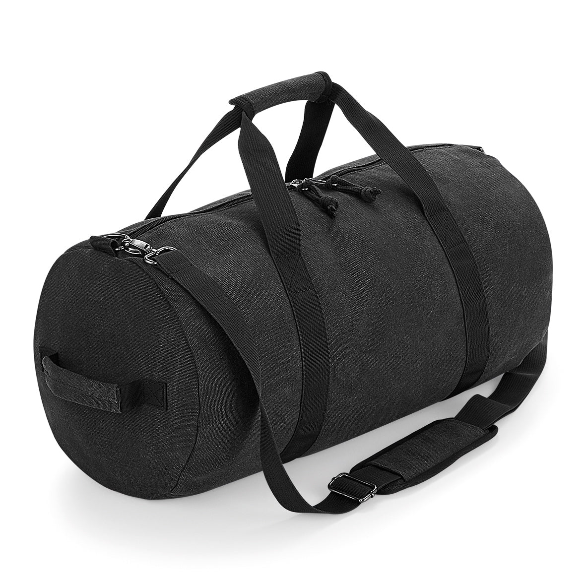 Bagbase Vintage Canvas Barrel Bag with Zipped Pocket and Adjustable Strap