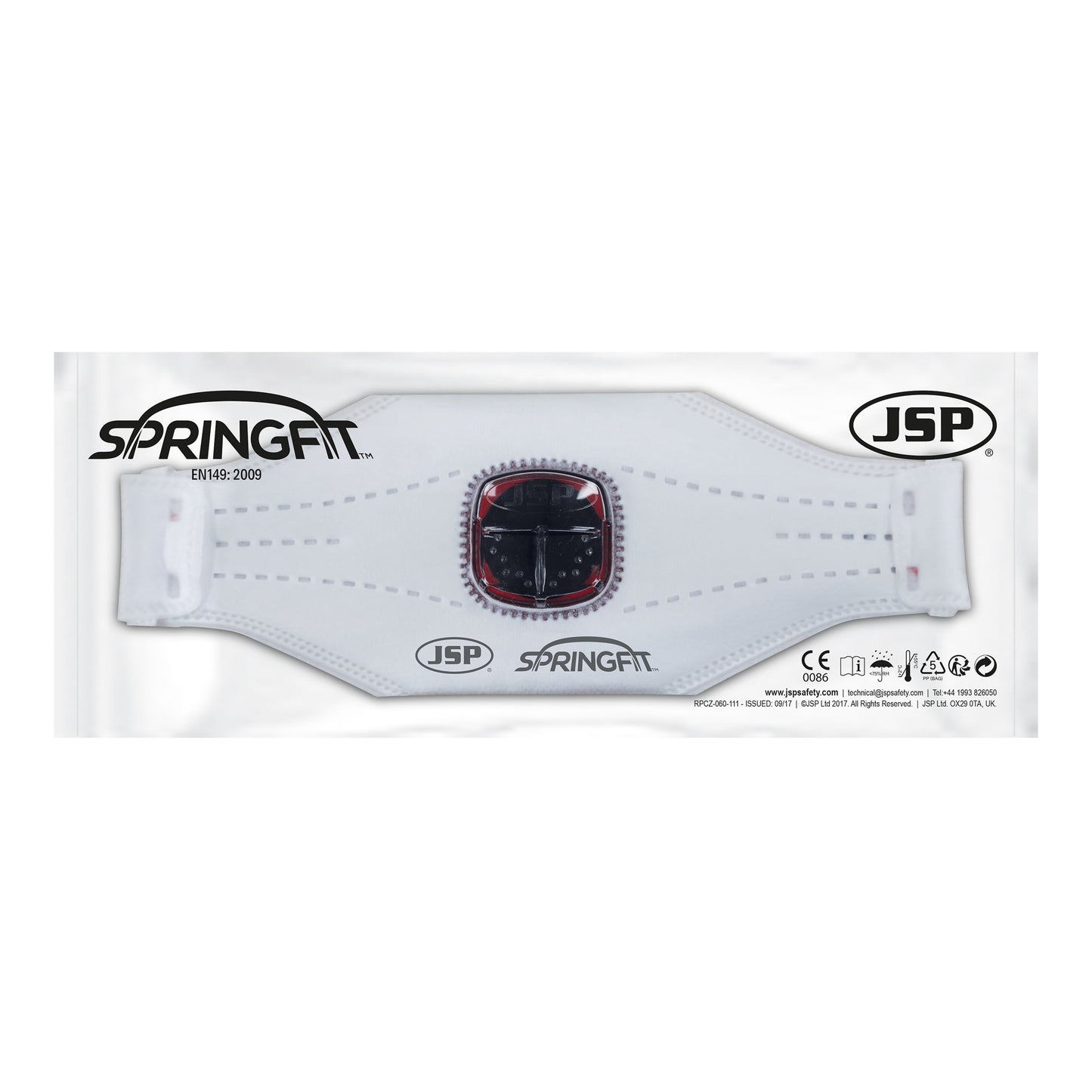 JSP Springfit FFP3 Disposable Mask 435ML with Typhoon Valve Box of 10