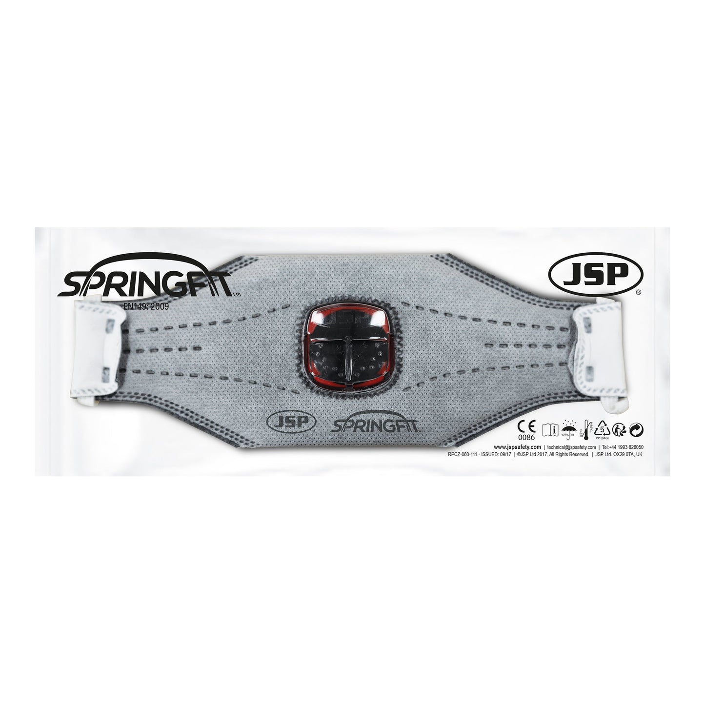 JSP Springfit FFP3 Mask with Typhoon Valve Box of 10 Fold Flat Design