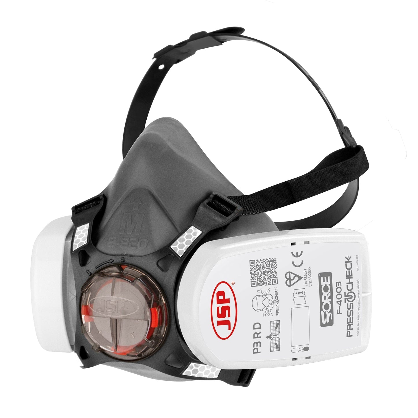 JSP Force8 Half-Mask with P3 Filters and Typhoon Valve for Superior Fit