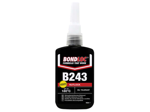 Bondloc B243 Medium Strength Threadlocker 50ml Oil Tolerant Anaerobic Adhesive