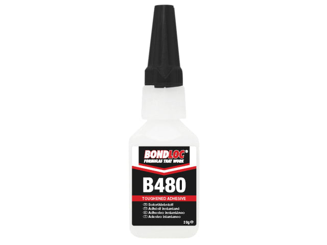 Bondloc B480 Black Rubber Toughened Cyanoacrylate Adhesive 20g for All Materials