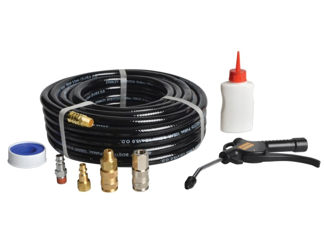 Bostitch CPACK15 15m Air Hose Kit with Connectors and Pneumatic Tool Oil