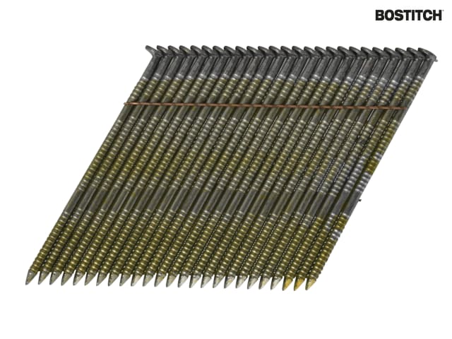 Bostitch 28Â° Bright Ring Shank Stick Nails 2.8x75mm Pack of 2000 for Framing