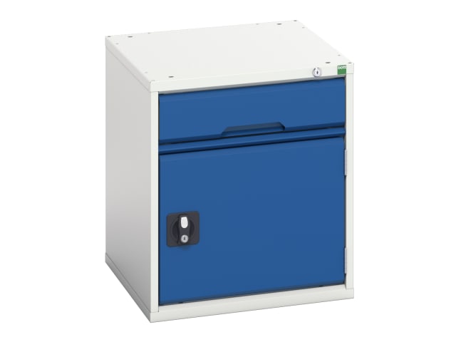 Bott Verso 1 Drawer-Door Cabinet 525mm Steel Storage Unit Light Grey/Blue