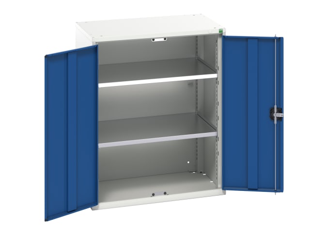 Bott Verso 2 Shelf Cupboard 800mm Steel Storage Unit Light Grey & Blue