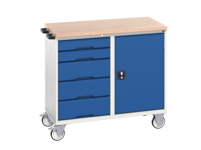 Bott Verso Maintenance Trolley 5 Drawer Steel with Castors and Wood Top