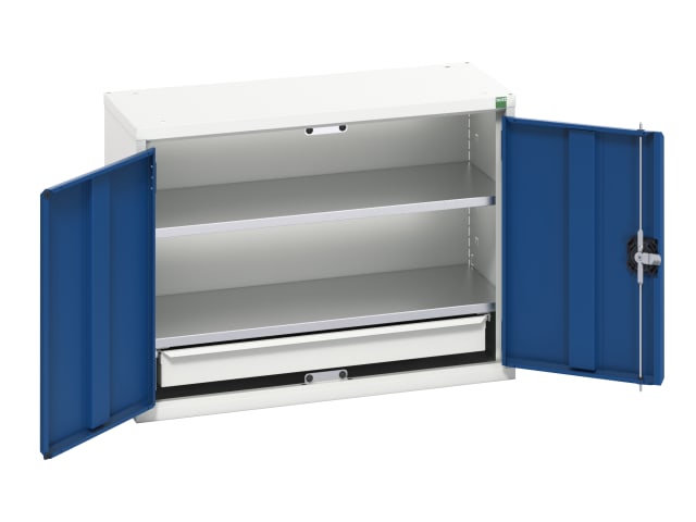 Bott Verso Economy Cupboard 2 Shelf 800mm Steel Wall Storage Light Grey/Blue