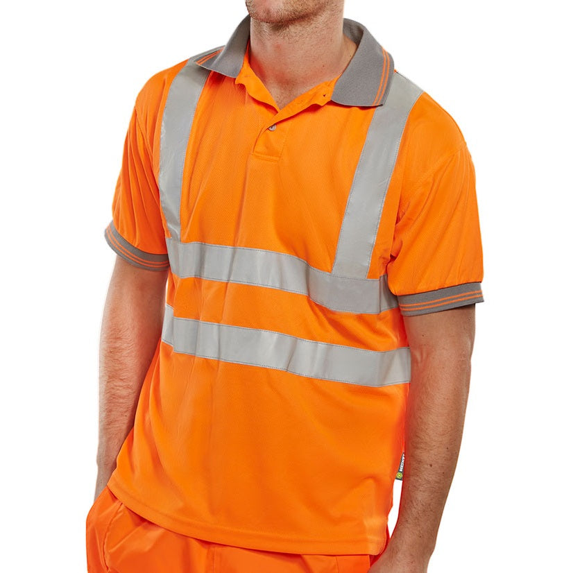 Bseen EN ISO 20471 High Visibility Polo Shirt Safety Workwear Size S-XXL