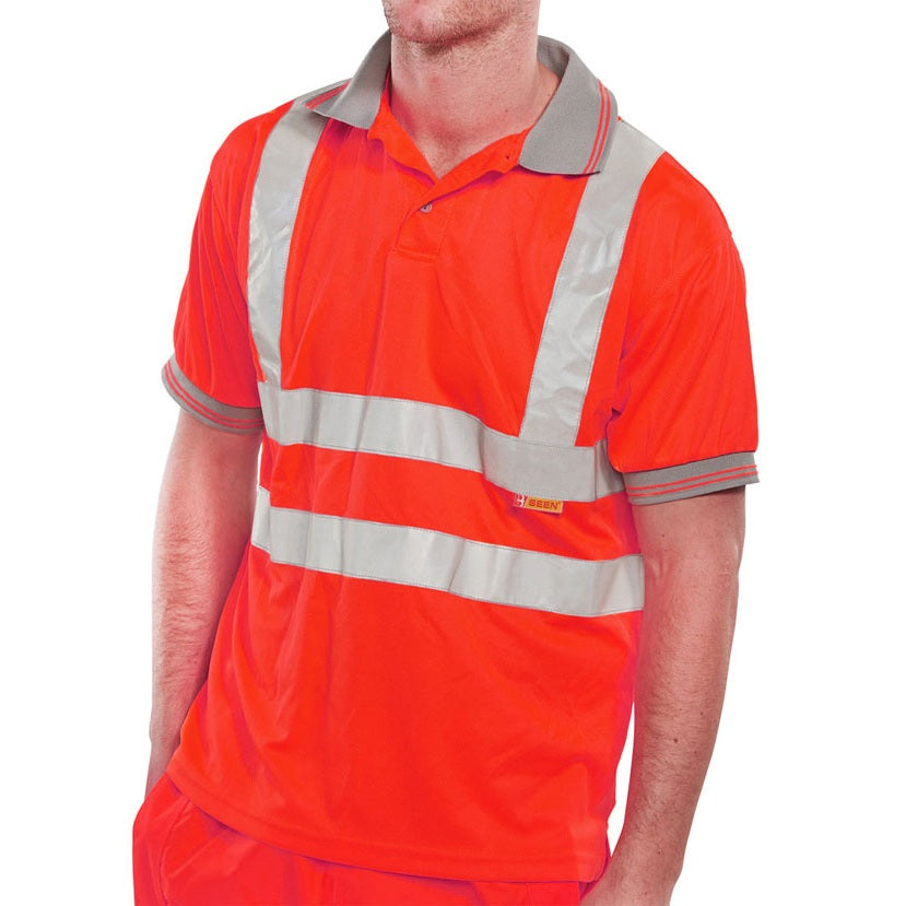 Bseen EN ISO 20471 High Visibility Polo Shirt Safety Workwear Size S-XXL