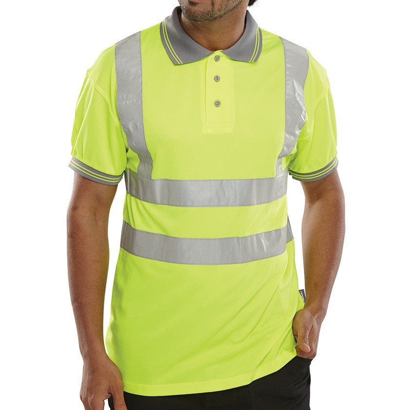 Bseen EN ISO 20471 High Visibility Polo Shirt Safety Workwear Size S-XXL