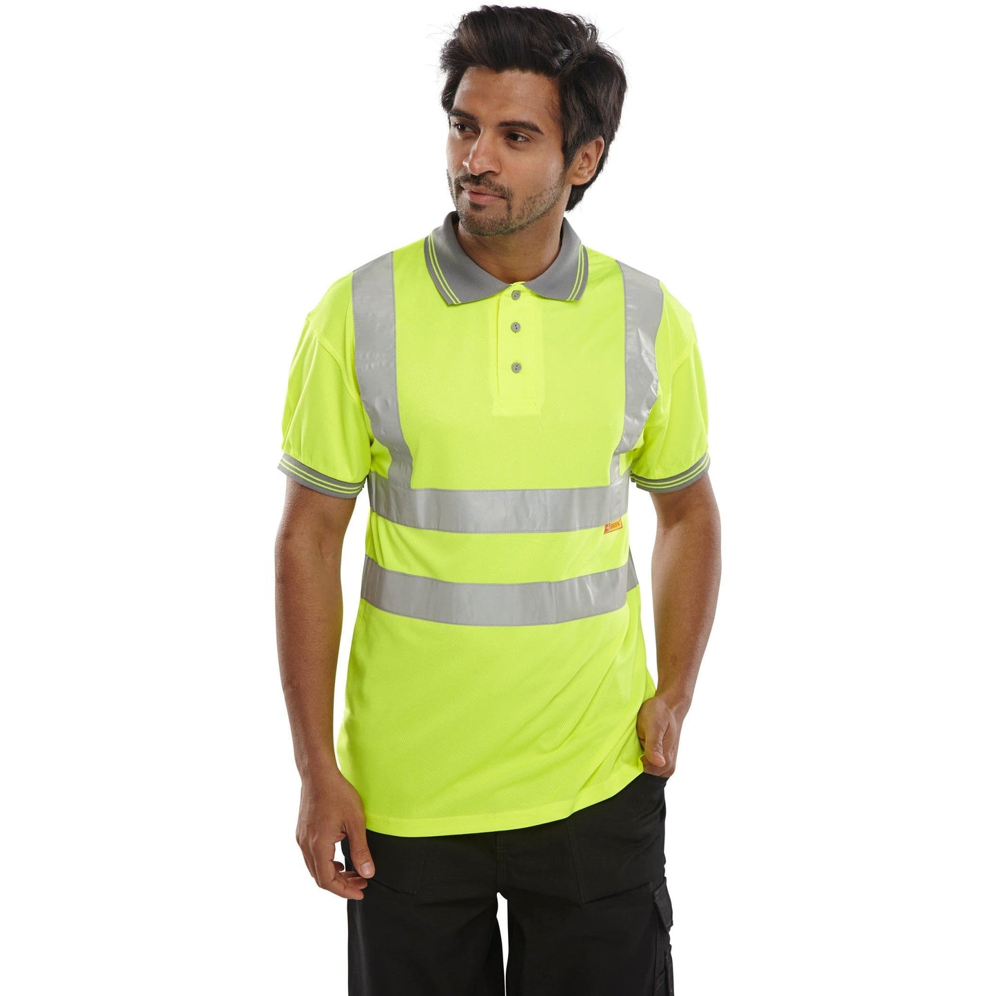 Beeswift High Visibility Polo Shirt Short Sleeved Saturn Yellow EN ISO20471