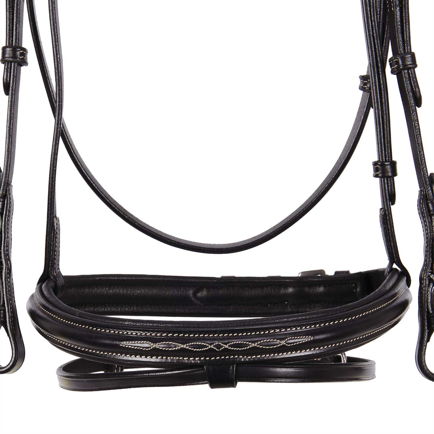 Equestro Leather English Bridle With Embroideries New #colour_brown