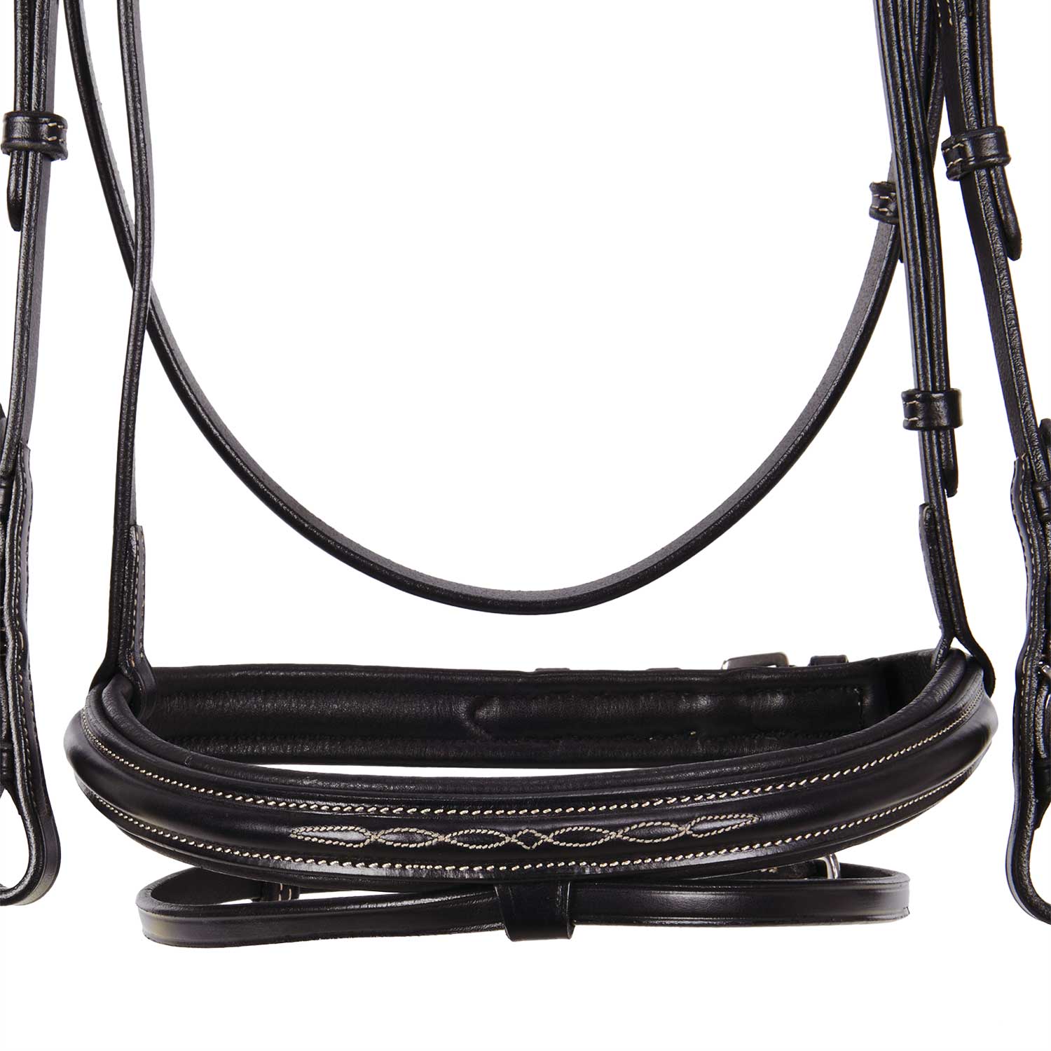 Equestro Leather English Bridle With Embroideries New #colour_brown