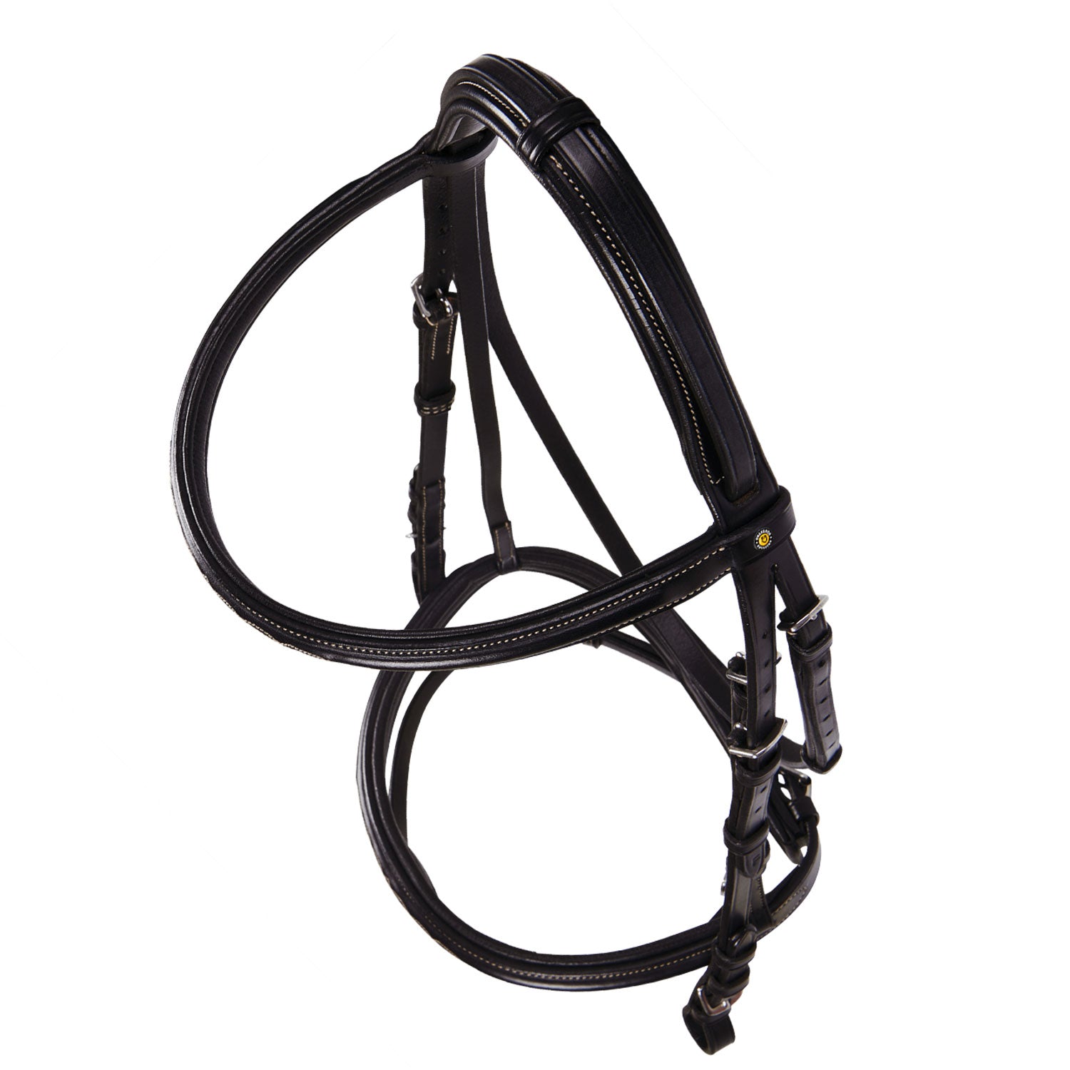 Equestro Leather English Bridle With Embroideries New #colour_brown