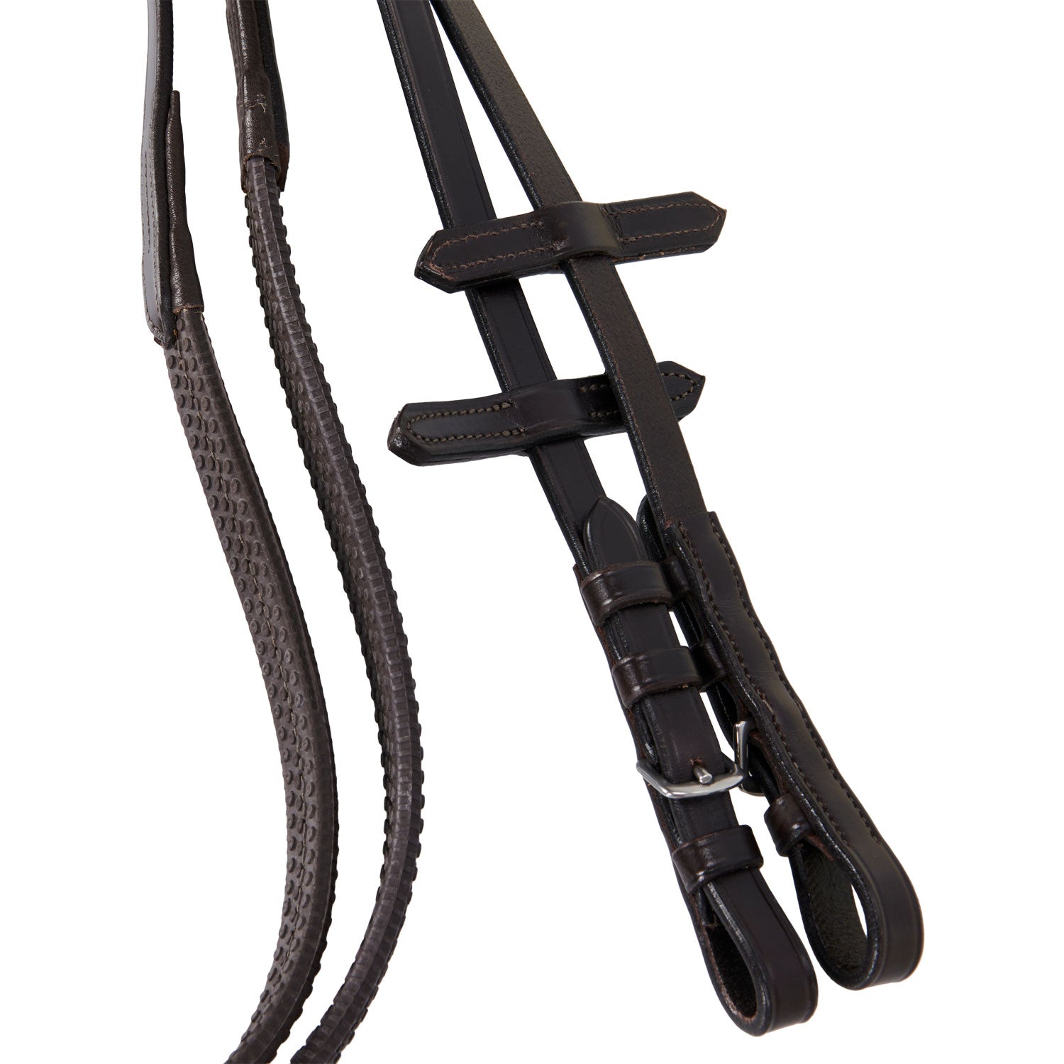 Equestro Leather English Bridle With Embroideries New #colour_brown