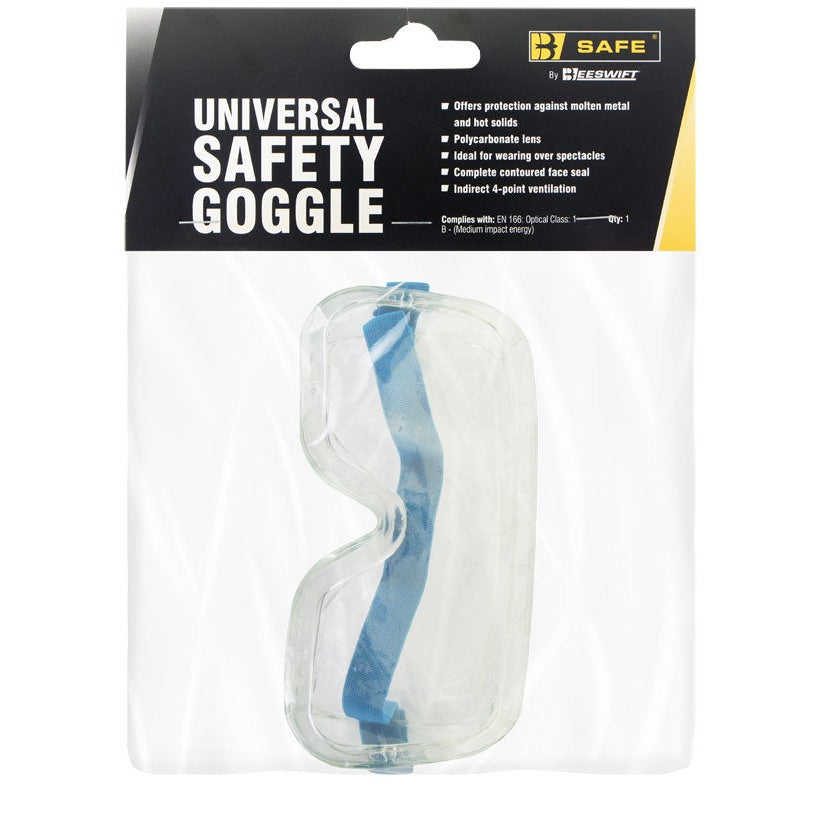 Bsafe Universal Clear Goggles Polycarbonate Lens Over Spectacles EN166 Certified