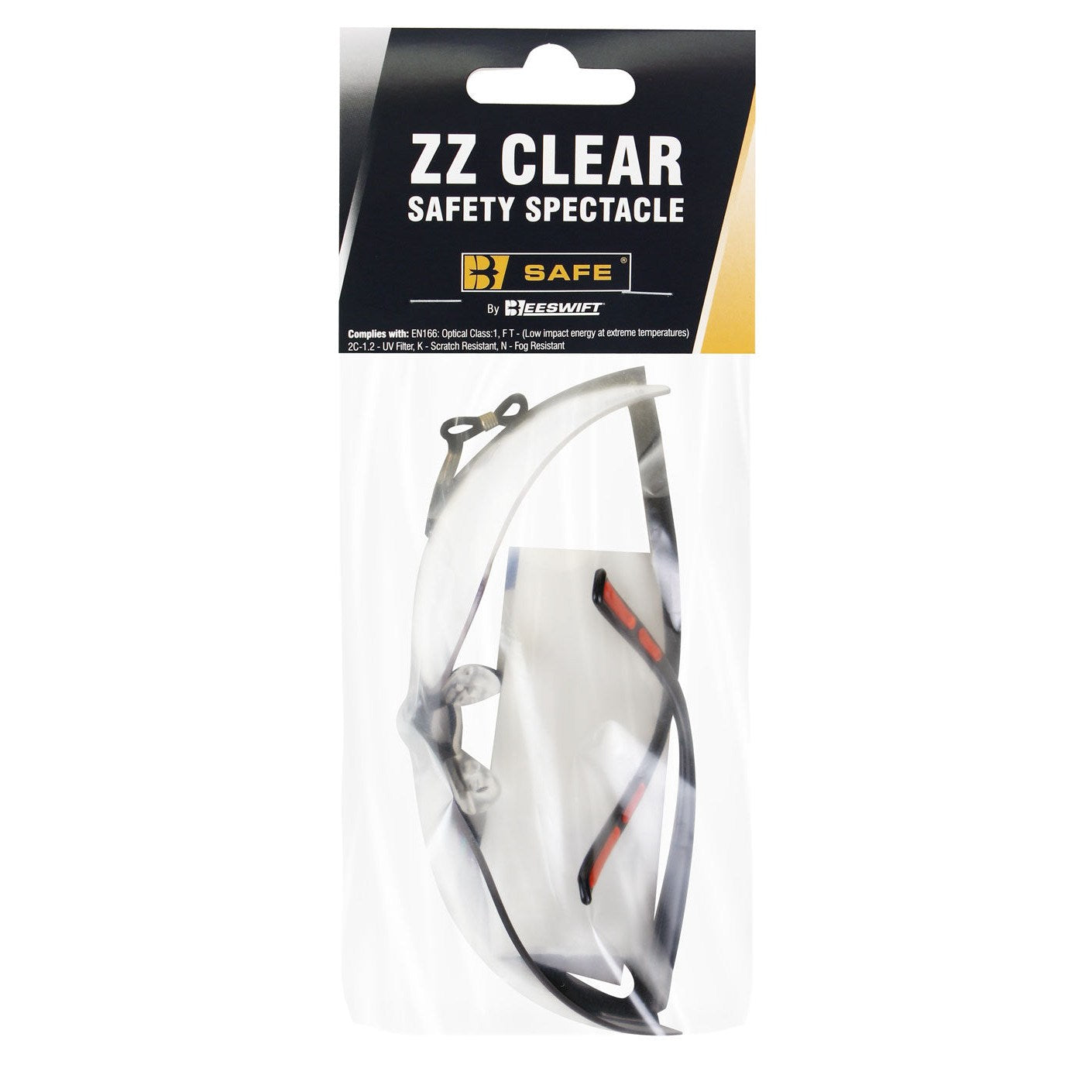 Bsafe ZZ Clear Safety Spectacles Lightweight Adjustable Arms Polycarbonate Lens