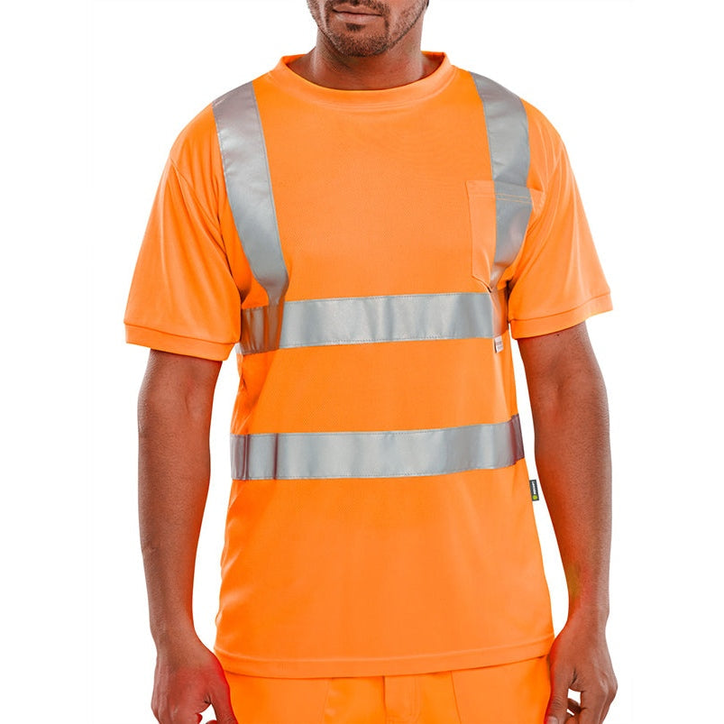 Beeswift High Visibility Crew Neck T-Shirt EN ISO 20471 Class 2 Reflective