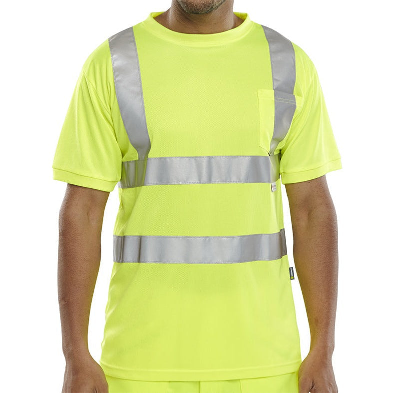 Beeswift High Visibility Crew Neck T-Shirt EN ISO 20471 Class 2 Reflective