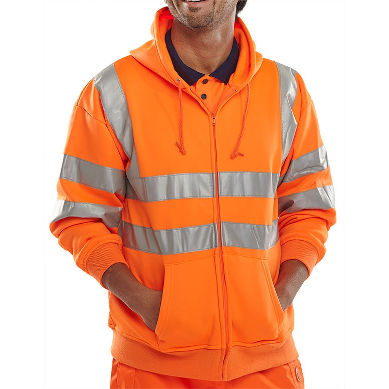 Beeswift High Visibility Hooded Zipped Sweatshirt EN ISO 20471 Class 3