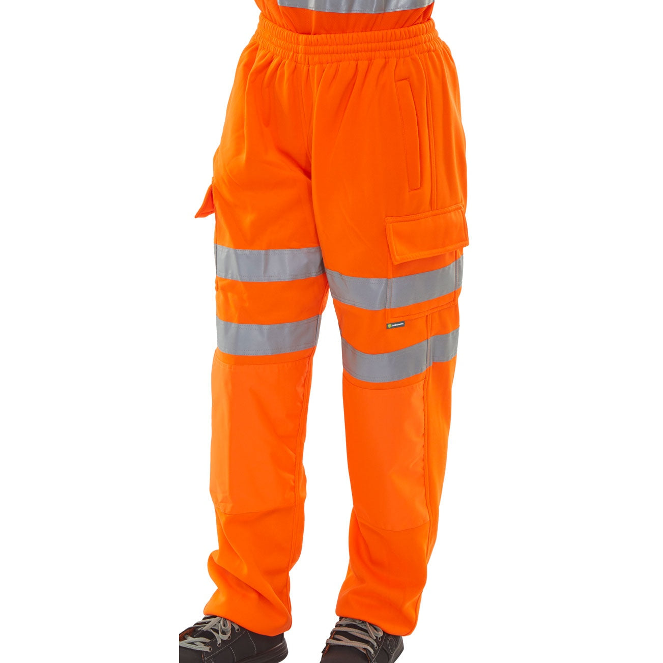 Beeswift Hi Viz Jog Bottoms Anti-Pill Fleece Elasticated Waist Reflective Tape