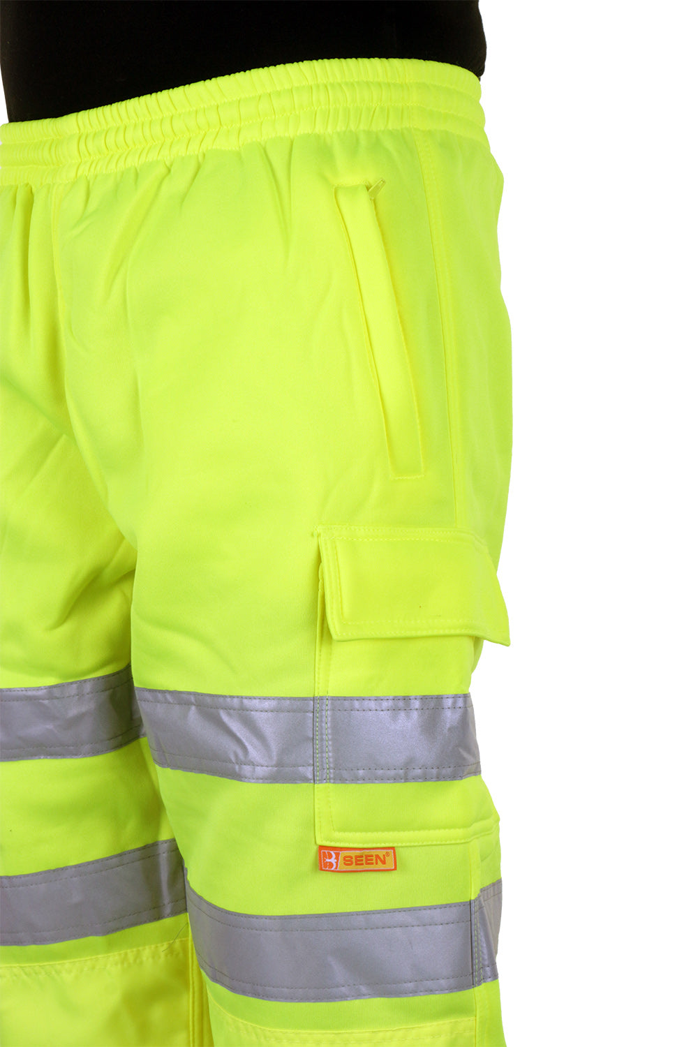 Beeswift Hi Viz Jog Bottoms Anti-Pill Fleece Elasticated Waist Reflective Tape