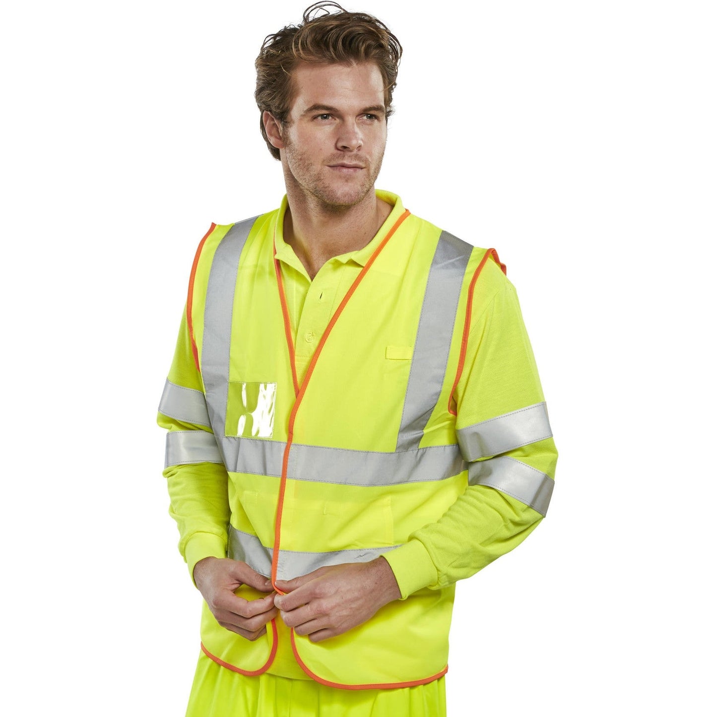 Beeswift Bsafe Hi-Vis Vest EN471 Class 2 Reflective Multifunctional I.D. Pockets