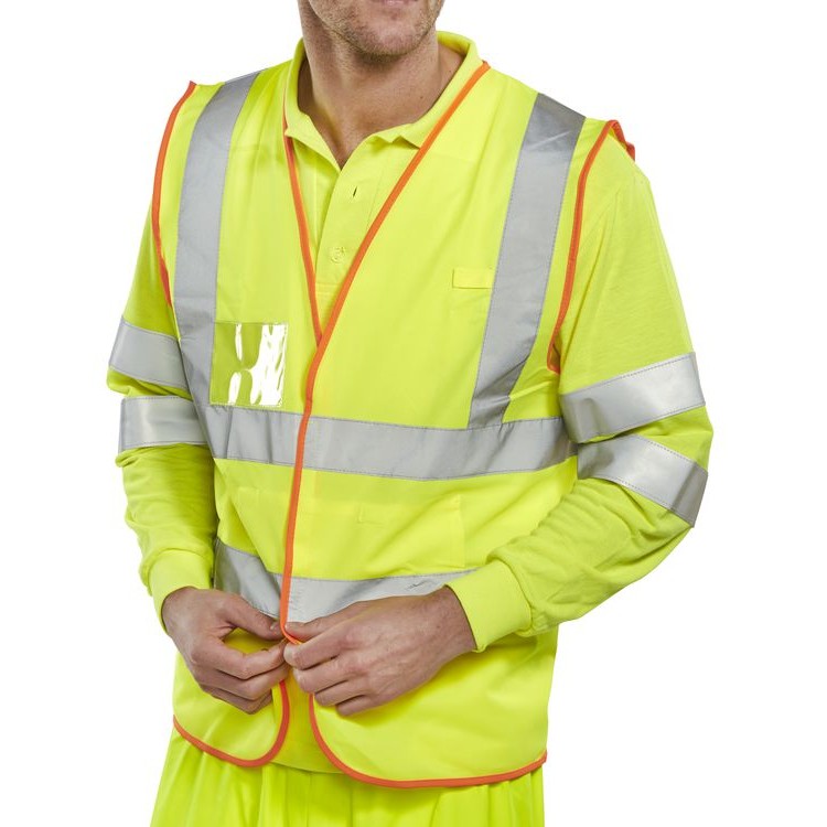 Beeswift Bsafe Hi-Vis Vest EN471 Class 2 Reflective Multifunctional I.D. Pockets