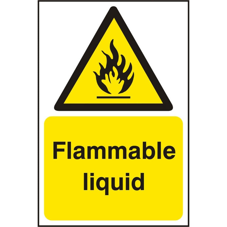Bsafe Flammable Liquid Safety Sign Self Adhesive Vinyl 200x300mm Pack of 5