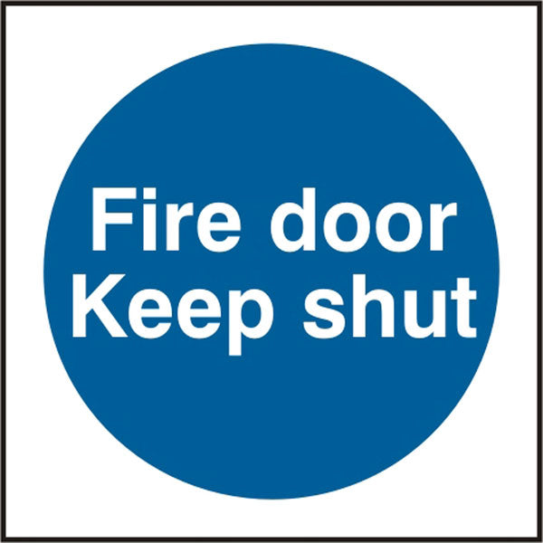 Bsafe Fire Door Keep Shut Sign Self Adhesive Vinyl 100x100mm Pack of 5
