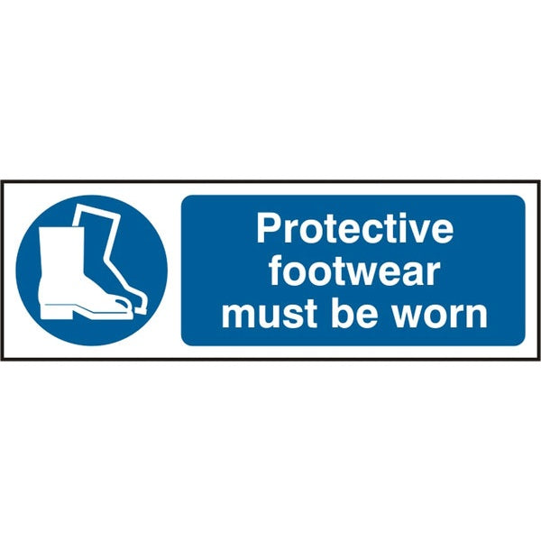 Bsafe Protective Footwear Must Be Worn Sign Self Adhesive Vinyl 300x100mm