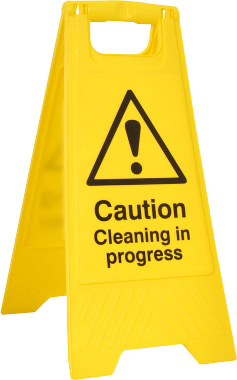 Bsafe A-Board Caution Cleaning in Progress Heavy Duty Polypropylene Yellow