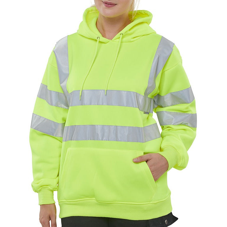 Beeswift High Visibility Pull On Hoody Sweatshirt Saturn Yellow EN ISO 20471