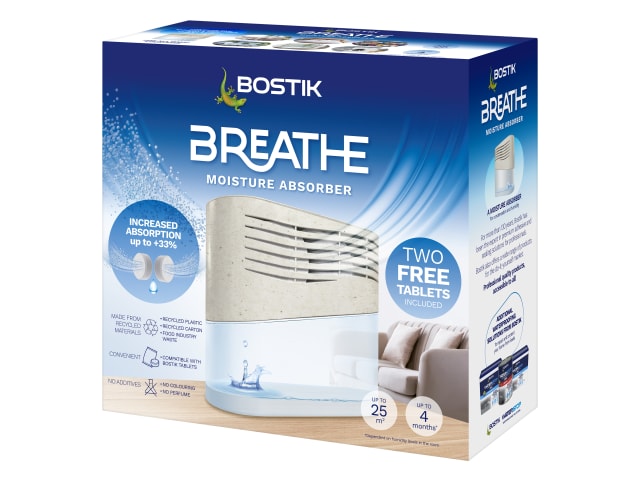 Bostik Breathe Moisture Absorber Dehumidifier 1.2L Reusable Eco-Friendly