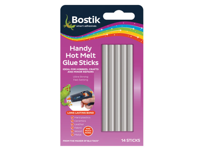 Bostik Handy Hot Melt Glue Sticks Pack of 14 for Strong Bonding 102mm x 7mm