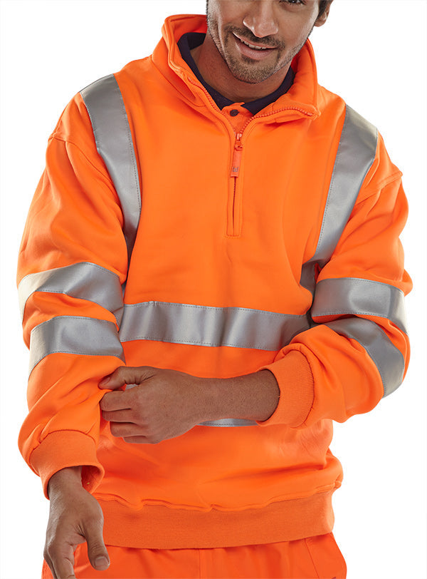 Beeswift EN471 Zipped Sweatshirt High Visibility Workwear Safety Jacket