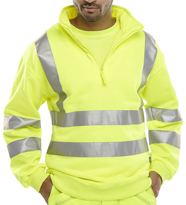 Beeswift EN471 Zipped Sweatshirt High Visibility Workwear Safety Jacket